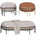 Light Luxury Sofa Stool Sofa Stool Bed End Stool 3d model