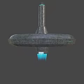 Futuristic Circular Space Station Structure With Central Column And Blue Glow