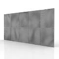 Modern Decorative Wall Panel With Square Tiles And Wave Texture Design 3d model