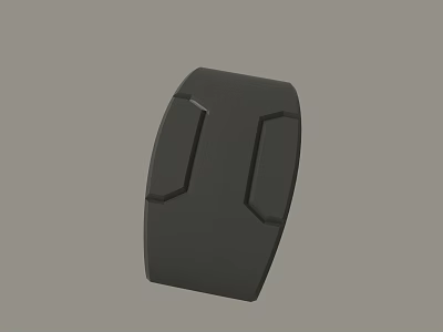 Black 3D Model Component With Symmetric Groove Design And Smooth Surface 3d model