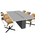 Modern Conference Table and Chair Conference Table Small Conference Table 3d model