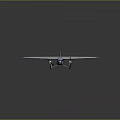 Blue And White Airplane With Single Wing Propeller Landing Gear And Tail Design