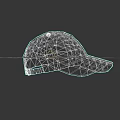Gray Baseball Cap With Simple Design Against Black Background 3d model