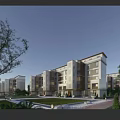 Modern Multi Storey Residential Building With White Exterior Wall Windows Green Lawn And Trees