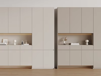 Modern Shoe Cabinet Interior Design With Minimalist Panels And Storage Compartments 3d model