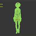 Anime Style 3D Character With Pink Hair Turtleneck Top Orange Skirt And Brown Boots
