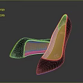 Elegant Black High Heels Featuring Red Heel Smooth Patent Leather Orange Lining