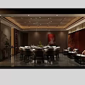 Elegant Chinese Private Dining Room Interior With Round Table Seating And Traditional Decor