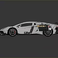 Silver Sports Car With Black Stripes Rear Spoiler And Sleek Exterior Design
