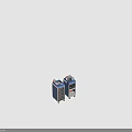 Airplane In Flight Blue Food Trolley With Multiple Shelves And Bottled Drinks