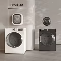 FreeTime Front Loading Washing Machines In White And Black Sleek Design