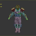Armored Humanoid Character With Tactical Combat Gear And Mechanical Armor Design