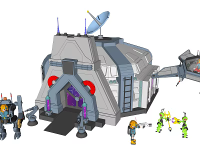 Sci-fi children's equipment Modern play equipment 3d model