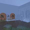 Modern Luxury Living Room Interior With Elegant Sofa Coffee Table And Decorative Plants
