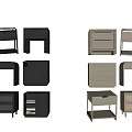 Modern log bedside table corner table 3d model