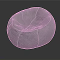 White Soft Bean Bag Chair with Round Wrinkled Fabric on Dark Reflective Surface