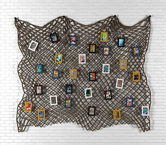 Nordic Photo Wall Fishing Net Photo Wall 3d model