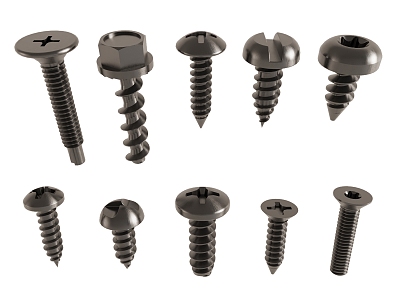 Screw Self-tapping Hardware Nail Screw Flat Head Screw 3d model