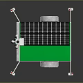 Green Mobile Solar Powered Lighting Tower With Solar Panels And Wheels 3d model