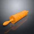 Wooden Rolling Pin With Smooth Surface And Ergonomic Handle On Black Background