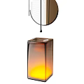 Modern Washbasin Design With Glass Gradient Body And Round Hanging Mirror