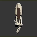 Vintage Cream Scooter With Brown Leather Seat Classic Body And Retro Design