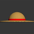 Yellow Woven Straw Hat With Red Band Classic Style For Summer Fashion Accessory