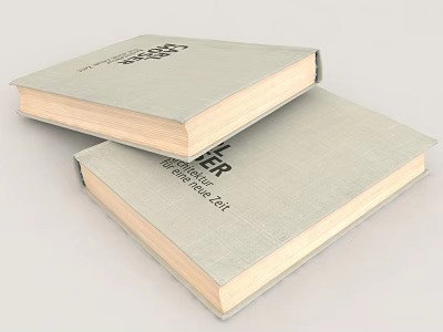 Stacked Light Gray Hardcover Books With Cream Colored Pages And Smooth Covers 3d model