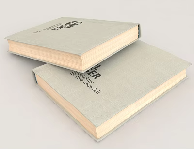 Stacked Light Gray Hardcover Books With Cream Colored Pages And Smooth Covers 3d model