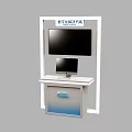 Smart Digital Display Cabinet with Large Screen Small Monitor and Functional Countertop