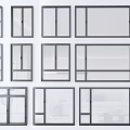 Various Window Styles with Different Frame Designs and Glass Panels 3d model