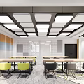 Modern Classroom Multimedia Classroom 3d model