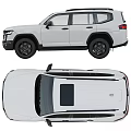White Toyota SUV Shown From Multiple Angles 3d model