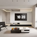Bright Modern Living Dining Room Interior With Linen Sofa Dining Table And Scenic Window