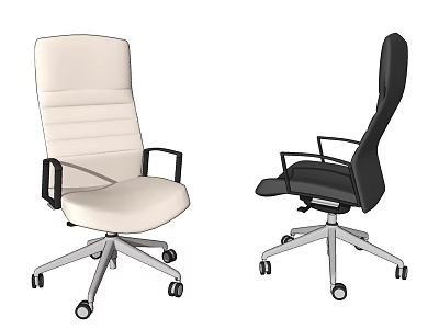 Beige And Black Office Chair With Ergonomic Design Adjustable Backrest Swivel Base With Wheels 3d model
