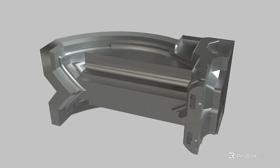 Metallic Industrial Mechanical Part With Precision Engineered Structure And Detailed Design 3d model 