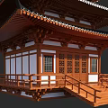 Traditional Ancient Pagoda Five Story Wooden Structure With Curved Eaves And Carved Windows