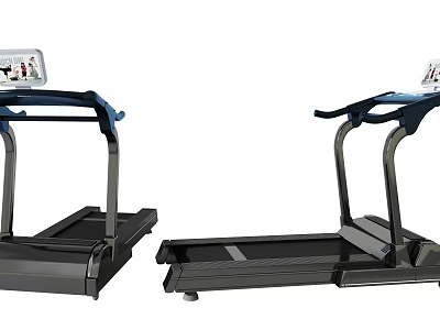 Premium Home Treadmill with Digital Console and Blue Handles Modern Design Fitness Equipment 3d model