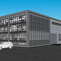 Appearance of modern factory building 3d model
