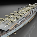 Old-fashioned aircraft carrier aircraft carrier aircraft aircraft warship 3d model