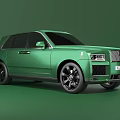 Green Luxury SUV With Sleek Design Front Grille And Black Wheels