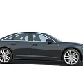 Dark Gray Audi Sedan Front View With LED Headlights Grille And Alloy Wheels