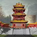 Feiyun Building Qiufeng Building Zoroastrian God Building Wood Building Attic Ancient Building Tower 3d model