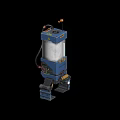 Blue Industrial Automation Equipment With Control Panel Cylindrical Tank And Mechanical Arm