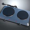 Modern Double Burner Electric Stove Kitchen Appliance with Knob Controls and Power Cord