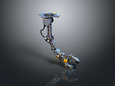Mechanical Robot Arm Character With Biological Inspired Limb Structure And Metal Joints 3d model