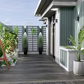 Cozy Roof Garden Design With Wooden Deck Pergola Swing Chair And Lush Green Plants