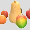 fruit apple mango avocado orange vegetable 3d model