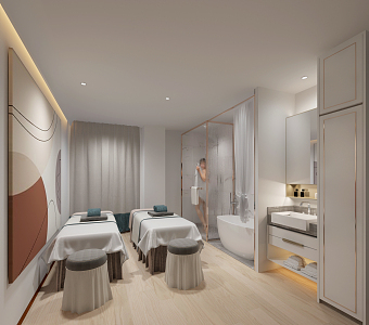 Light Luxury SPA Beauty Salon Care Room 3d model