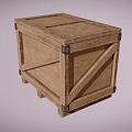 Sturdy Wooden Crate With Metal Hardware For Storage And Transport Use